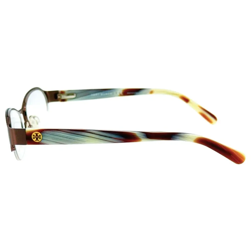 Tory Burch TY1033 Womens Semi Rimless Eyeglass Frame 443 Brushed Dk Brown 49-17